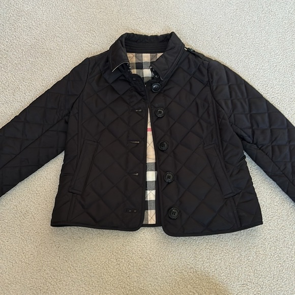 Burberry children size 4 black unisex quilted coat - Picture 2 of 8